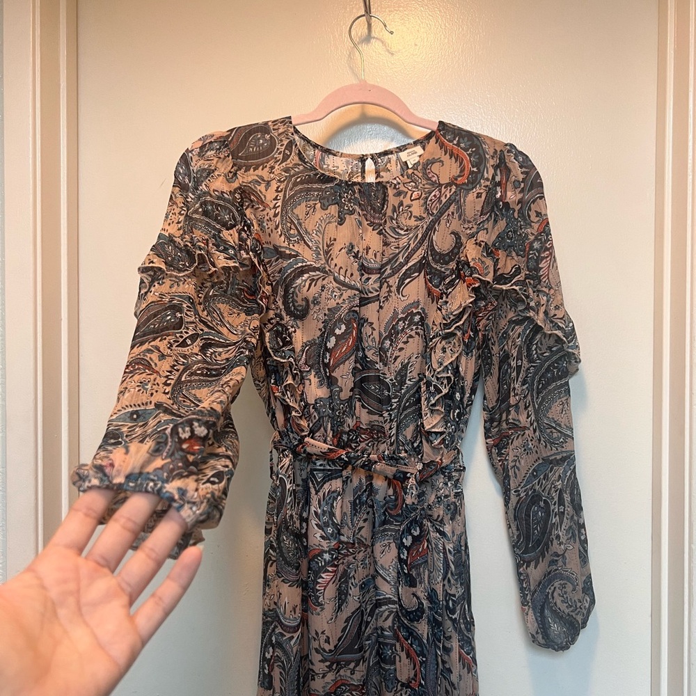 River Island Paisley Print Long Sleeve Dress - Picture 7 of 16